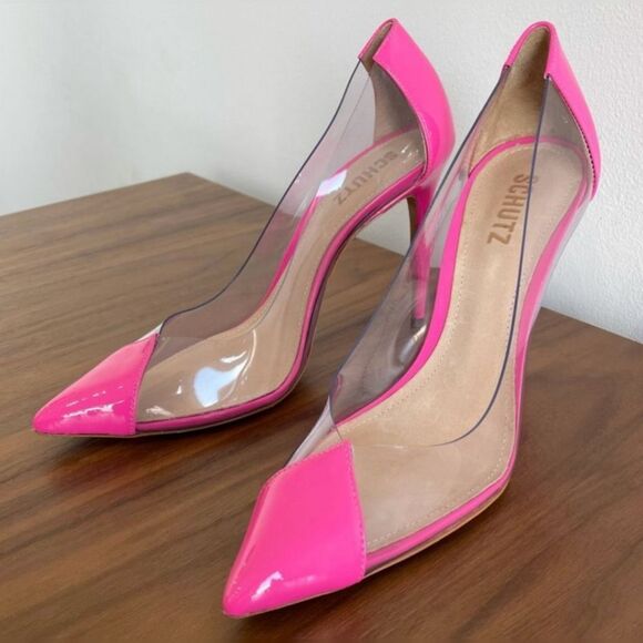 Schutz Cendi Pink and Lucite High Heel Pump size 5.5 - Picture 9 of 10